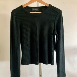 BANANA REPUBLIC WOMEN'S LONG-SLEEVED RIBBED BLACK CREWNECK SWEATER~SIZE SMALL!